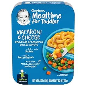 Gerber Macaroni & Cheese with Side of Seasoned Peas & Carrots, 6.6 Oz