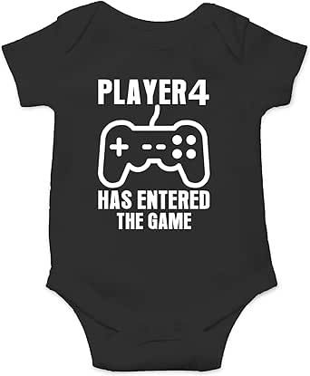 CBTwear Player 4 Has Entered The Game - New Sibbling Announcement - Cute Infant One-Piece Baby Bodysuit