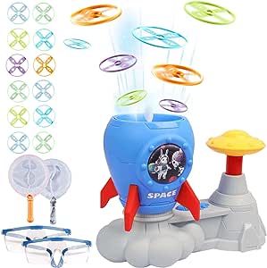 2023 New Outdoor Toys for Kids Ages 4-8,Rocket Butterfly Catching Game - Summer Outside Yard Activities Toddler Toy Age 3 5 6 Flying Disc Rocket Launcher Birthday Gifts 3-8+ Kids Family Outdoor Game