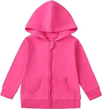 ROMPERINBOX Unisex Solid Baby Sweatshirts Hoodies, Lightweight Full Zip-up Jackets Coat 0-24 Months