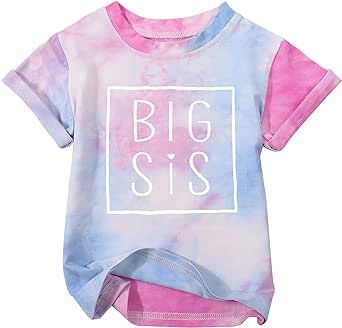 MNLYBABY Big Sister Shirt Toddler Baby Girl Promoted to Big Sister Announcement Tshirt Infant Short Sleeve Clothes